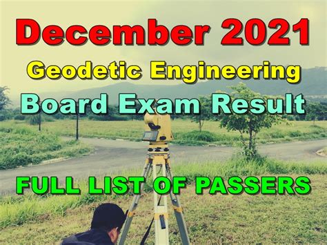board exam geodetic engineering|RESULT: December 2021 Geodetic Engineer board .